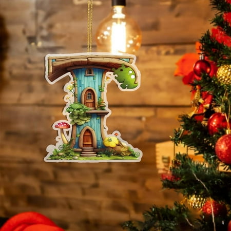 

Nallwabiu Letter Pendants House Decoration Tree Ornament Car Charm Alphabet Decor Festive Pendant Holiday Decorations for Living Room Tree Car Office Classroom