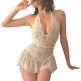 thumbnail image 5 of Gibobby ropa interior Ropa interior Sexy de talla grande para mujer, mono de encaje Sexy, mono de pasión, ropa interior, lencería(Blanco, L), 5 of 5