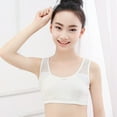 thumbnail image 3 of Xfvqtps Training Bras for Girls Lightly Padded Cotton Mesh Soft Comfortable Breathable Fixed Cup Seamless Solid Color Bow Sports Bras for Girls 8-12 Years White, 3 of 5
