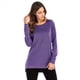 thumbnail image 5 of Sudadera de Mujer de Color Liso con Cuello Redondo, Larga y Abertura Frontal Corta y Trasera Larga Púrpura L, 5 of 9