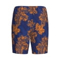thumbnail image 2 of Lsque Golden Maple on Navy Blue Mens Sleep Pajama Shorts,Short Pajama Pants, Cotton Ultra-Soft Knit-Large, 2 of 9