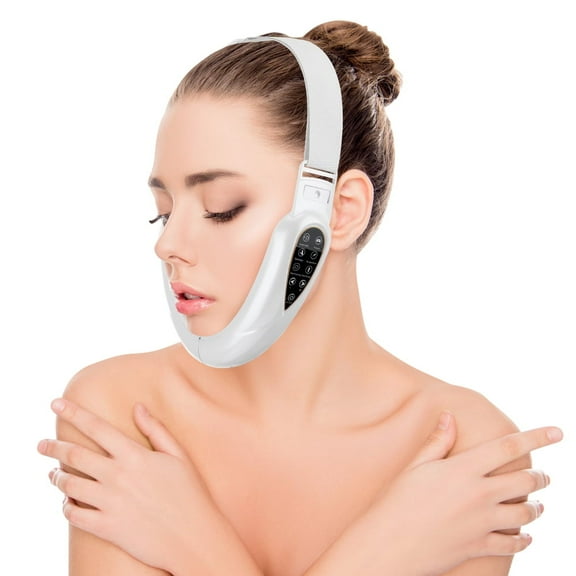 Electric Double Chin Device,V-Shaped Face Machine Face-lifting Beauty instrument with 5 Modes and 15 Gear Adjustable Intensities,Women's V-Face Device