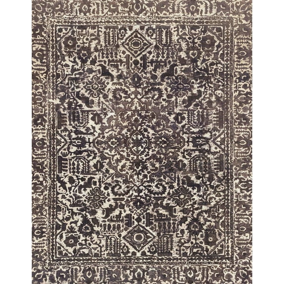 Ahgly Company Indoor Rectangle Abstract Taupe Brown Abstract Area Rugs, 2' x 5'