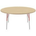 thumbnail image 3 of ECR4Kids 60in Round Premium Thermo-Fused Adjustable Activity Table Maple/Maple/Red - Standard Swivel, 3 of 4
