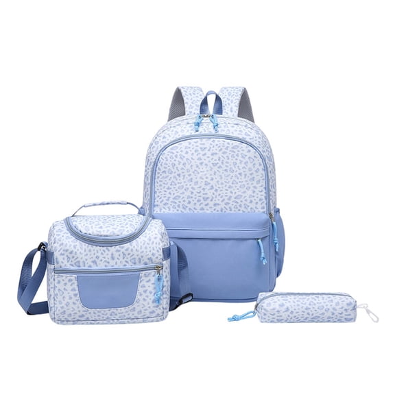 Spacious Leopard Print 3 Piece Backpack For Students—Large Capacity Lightweight School Daypack With Pencil And Lunch Back To School Backpack