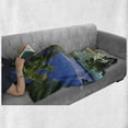 thumbnail image 6 of Plant Soft Flannel Fleece Throw Blanket, Tropical Paradise at Maldives with Palms Blue Sky Beaches Tranquility, Cozy Plush for Indoor and Outdoor Use, 50" x 60", Sky Blue Green, by Ambesonne, 6 of 6