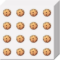 128Pcs Cookies Stickers Snack Vinyl Decal Self-Adhesive Waterproof Planner Sticker Round Bulk Brown Stickers