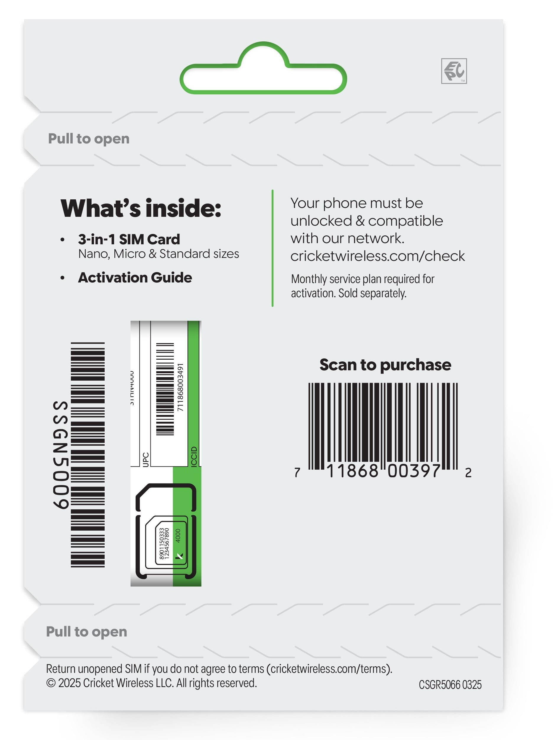 Cricket Wireless 3-in-1 5G SIM Card Kit