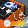 thumbnail image 4 of Smart Nightstand with Charging Station,with Fingerprint Lock,Bedroom Side Table with Speakers and Smart Sensor LED Lights,orange, 4 of 17