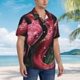 thumbnail image 2 of Lsque Red Viper Jungle Intensity pattern Hawaiian Shirt for Men, Unisex Summer Beach Casual Short Sleeve Button Down Shirts-3X-Large, 2 of 9