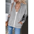thumbnail image 1 of Women's Gray Zip-up Hoodie Jacket, 1 of 12