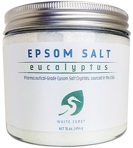 White Egret Pharmaceutical Grade Bath Epsom Salt, Eucalyptus, 16 Ounce