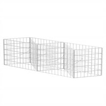 Pemberly Row 47.2"x11.8"x19.7" Gabion Basket in Galvanized Steel Silver