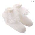thumbnail image 2 of Qarigey Calcetines de encaje Bebé niña 2 capas Volantes Tobillo Calcetín Calentador de pies de algodón para Kid Dance Gif, Blanco, 4-6Y Medias Beige 9-12 años Qarigey AP003202-08, 2 of 6