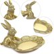 thumbnail image 2 of Bandeja para anillos de joyería , soporte para baratijas, bandeja decorativa para servir, estatua de conejito dorado (conejo sentado), 2 of 5