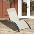 thumbnail image 2 of Outsunny Patio Reclining Lounge Chair with Adjustable Backrest Beige, 2 of 10