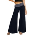 thumbnail image 2 of Palazzo Pants for Women 2026 Casual Elastic High Waist Wide Leg Flowy Yoga Pants Loose Fit Lounge Trousers, 2 of 6