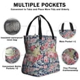 thumbnail image 3 of Pioneer Flower Floral Print Pattern Drawstring Lunch Bag Women - Drawstring Lunch Bag Insulated for Work Office - Stain-Resistant Large Lunchbags for Women with Multi-Pockets, 3 of 6