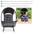 thumbnail image 3 of Sunnydaze Shaded Comfort Steel Wicker Outdoor Egg Basket Chair, Gray, 3 of 11