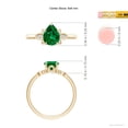 thumbnail image 5 of ANGARA Lab Grown Nature-Inspired Pear-Shaped Emerald Engagement Ring for Women in 14K Yellow Gold (Size-8x6mm) | May Birthstone, Birthday, Anniversary, Jewelry Gift for Women | Lab-Grown Emerald Ring, 5 of 9