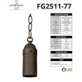 thumbnail image 4 of Sunset Lighting Fg2511 1 Light 2-3/8" Wide Integrated Led Outdoor Mini Pendant - Bronze, 4 of 4