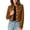 Y-Khaki, variant on HomeDM Faux Suede Jacket for Women Long Sleeve Collared Zip Up Cropped Coat Casual Fall Winter Outerwear