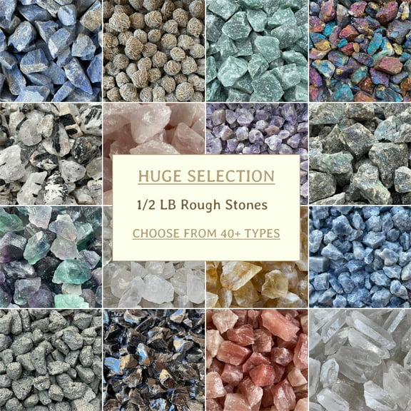 1/2 LB Blue Calcite Rough Natural Stones, Raw Calcite Bule Crystals (Blue Calcite)