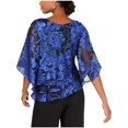 thumbnail image 2 of Alex Evenings Womens Printed Tiered Blouse Black L, 2 of 2