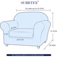 thumbnail image 7 of Subtrex Stretch 2-Piece Jacquard Damask Armchair Slipcover, Grayish Blue, 7 of 7