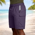 thumbnail image 6 of Besolor Plus Size Shorts for Men Straight Leg Elastic High Waist Drawstring Lightweight Casual Workout Running Shorts with Pockets(Medium,Purple), 6 of 7