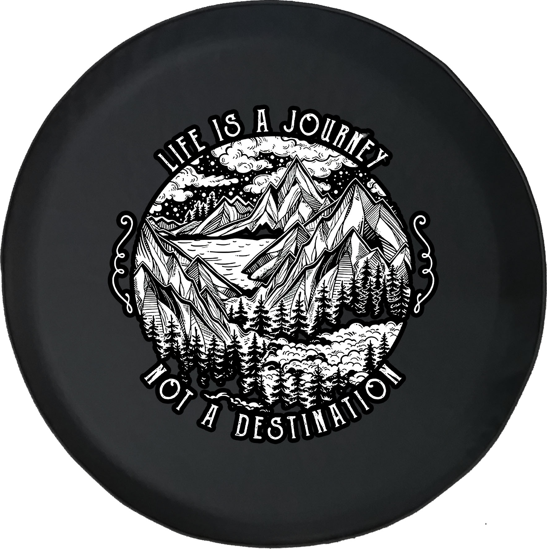 Tire Covers Life is a Journey Not Destination Mountains Custom Car Spare  Tire Covers Size 28 to 29 Inch