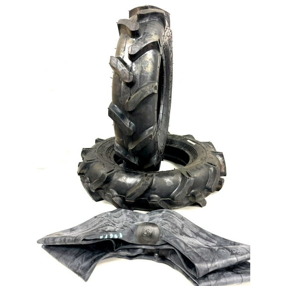 Justubes 2-Pack 5.00-12 R1 Lug Tractor Tires w/ Tubes 5.00x12 5x12 Heavy Duty