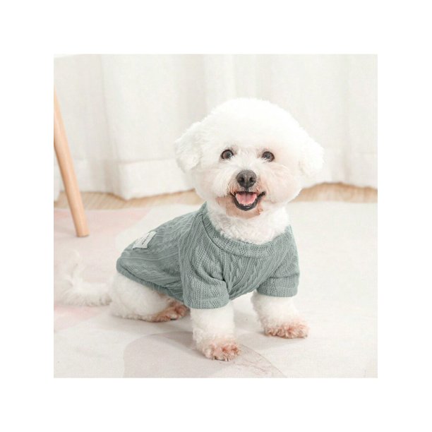 1pc Classic Solid Color Knitted Sweater For Pets, Perfect For Autumn & Winter Daily Wear