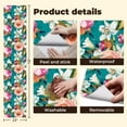 thumbnail image 5 of Boho Peel and Stick Wallpaper Vibrant Floral Peonies Roses Lilies Teal Contact Paper 23.6in x 9.8ft Wallpaper Removable Self Adhesive Wall Paper for Bedroom, 5 of 8