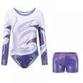 thumbnail image 2 of Gymnastics Leotards for Girls, Long Sleeve Leotards for Girls Shiny Sparkle Gymnastics Unitards Ballet Dance Outfit for 5-12Years, 2 of 9