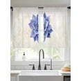 thumbnail image 2 of Purple Succulent Sheer Curtains 54 Inch Long 2 Panels, Green Leaves Ferns Plants Watercolor Light Filtering Rod Pocket Semi Sheer Curtains, Sheer Voile Drapes for Living Room Bedroom, 52"x54", 2 of 5