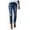 *2-Navy, variant on CENGNIAN Women's Skinny High Waist Ripped Jeans,Ladies Stretchy Distressed Denim Pants,Washed Tummy Control Trousers For Women,Blue,Size L