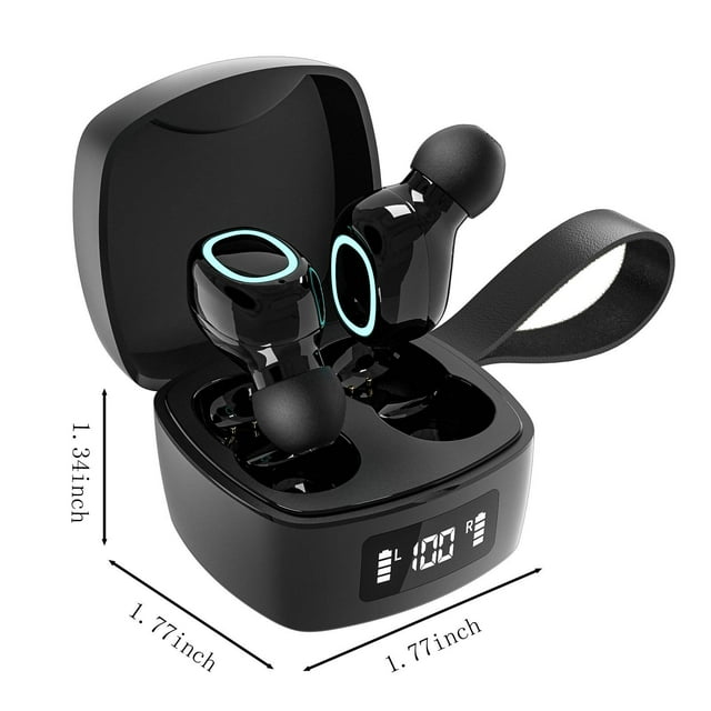 Herunwer True Wireless Earbuds with Digital Display, Bluetooth 5.3, ANC, and Long Battery Life