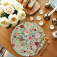 thumbnail image 2 of Sage Green Floral Round 15 Inch Placemats Set of 4, Spring Flowers Leaves Farmhouse HeatResistant Non Slip Place Mats for Dining Table, Wipeable Braided Kitchen Table Mats for Housewarming, 2 of 9