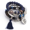 thumbnail image 3 of SUSHANG 4PC Multi-Layer Bracelet 4PC I Love You Natural Stone Crystal Beaded Multilayer Bracelet Ladies Jewelry, 3 of 4