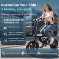 thumbnail image 5 of 750W Peak Ebike for Teens,14" Folding Electric Bicycle,20 mph Campus Mini E-bikes,Black, 5 of 8