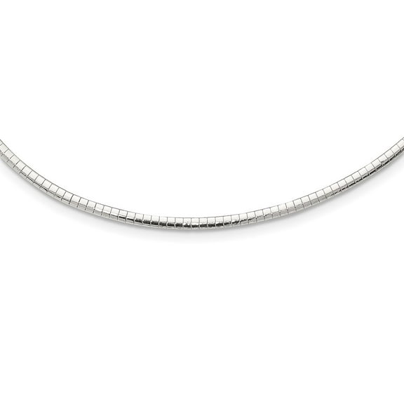 925 Sterling Silver Omega Necklace Chain 3mm Cubetto 16 inch 3 mm