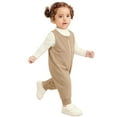 thumbnail image 3 of FAIWAD Toddler Boys Girls Jumpsuit Sleeveless Zipper Button Up Overall Footless Solid Color Outfits, 3 of 6