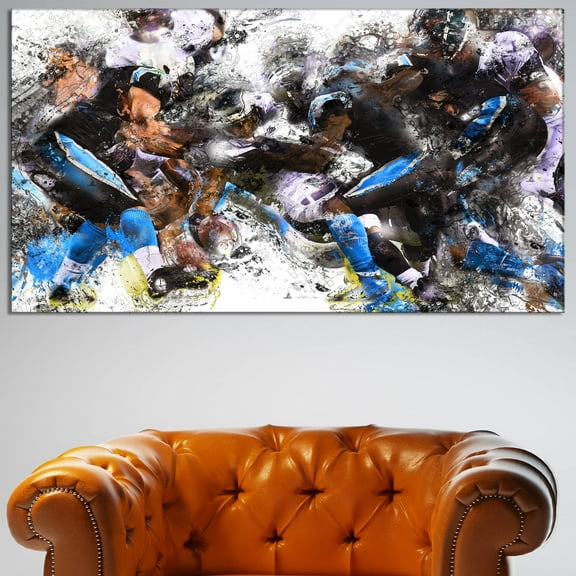DESIGN ART  "Football in Action" Canvas Art Print