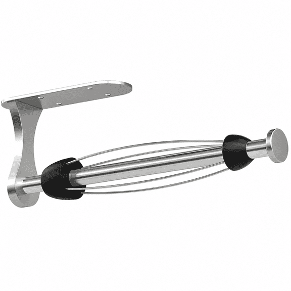 Under Cabinet Paper Towel Holder One-Handed Tear Wall Mount Adhesive Silver Kitchen with Ratchet