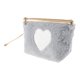 thumbnail image 1 of 1 Pc Bolsa de Maquillaje Portátil en Forma de Corazón para Viajes, Vacaciones y Camping, Gris de Pana, 1 of 3