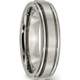 thumbnail image 4 of Titanium Satin And Polished 6mm Grooved Edge Band (Size 11) Made In China tb41-11, 4 of 5