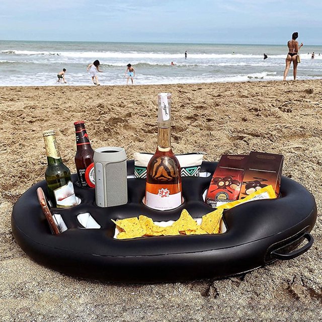 Soporte flotante para bebidas soporte para aperitivos y bebidas para fiesta en la playa bandeja para bebidas en la piscina flotadores accesorio duradero para fiesta en la piscina Hugtrwg Para estrenar