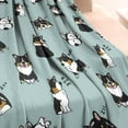 thumbnail image 3 of Black Corgi Blanket,Comfortable Soft Flannel Throw Blanket,All Season,Warm Lightweight Blankets for Sofa Bed Couch Living Room Chair,60"x80"(150x200cm), 3 of 4