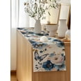 thumbnail image 5 of Table Runner 90 Inches Long for Kitchen Dining, Vintage Blue Floral Dresser Scarf Farmhouse, Dining Table Decorations for Wedding/Parties, Butterflies Watercolor Flower Linen 13 x 90 In, 5 of 8